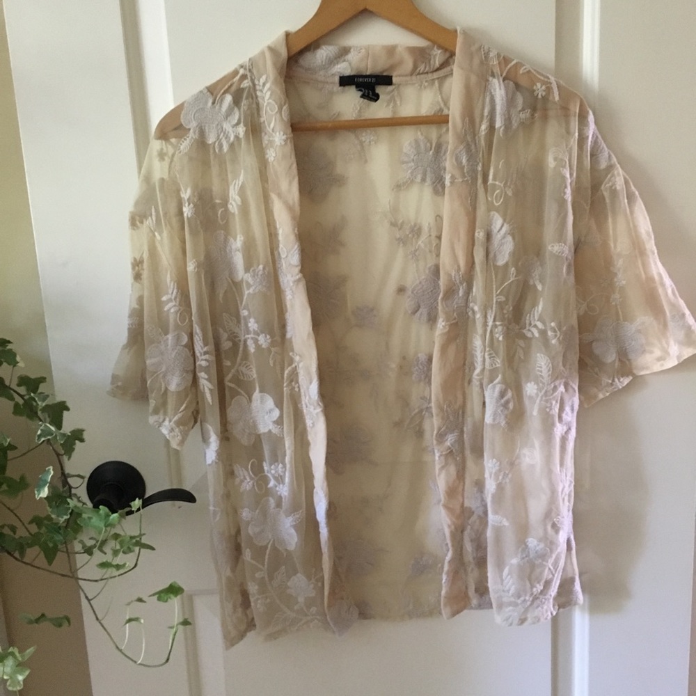 Forever 21 Embroidered Kimono